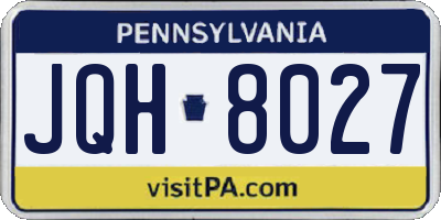 PA license plate JQH8027