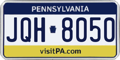 PA license plate JQH8050