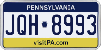 PA license plate JQH8993