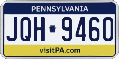 PA license plate JQH9460