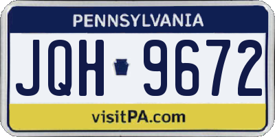 PA license plate JQH9672