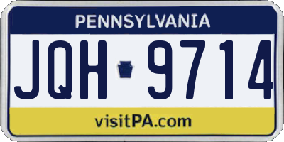 PA license plate JQH9714