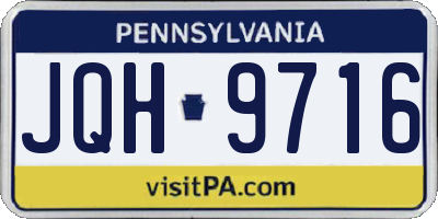 PA license plate JQH9716