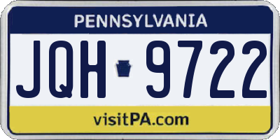 PA license plate JQH9722
