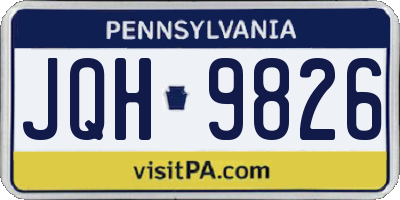 PA license plate JQH9826