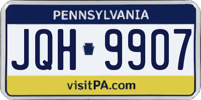 PA license plate JQH9907