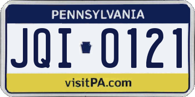 PA license plate JQI0121