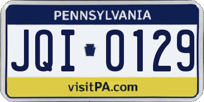 PA license plate JQI0129