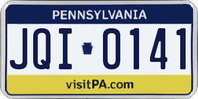 PA license plate JQI0141