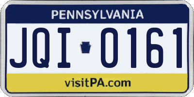 PA license plate JQI0161