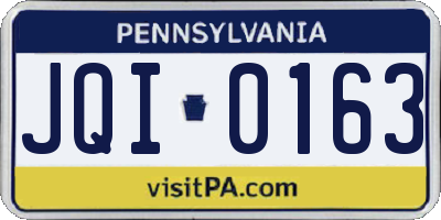 PA license plate JQI0163