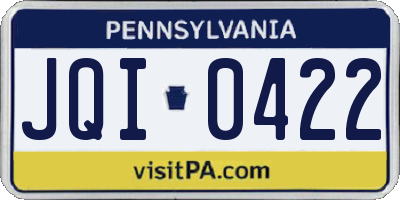 PA license plate JQI0422