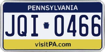 PA license plate JQI0466