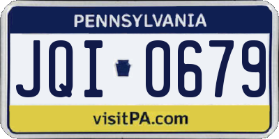 PA license plate JQI0679