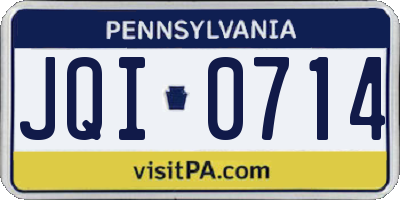 PA license plate JQI0714
