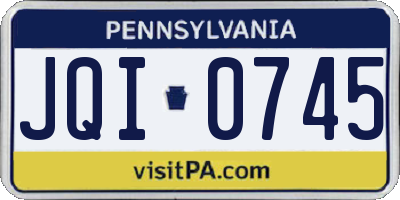 PA license plate JQI0745