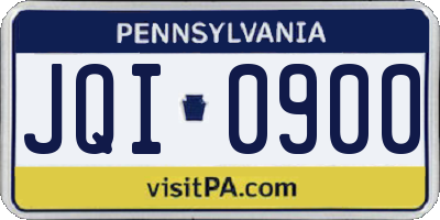 PA license plate JQI0900