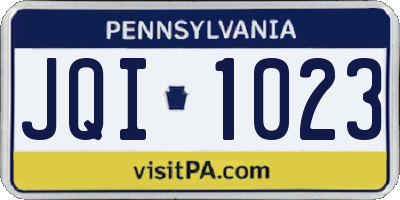 PA license plate JQI1023