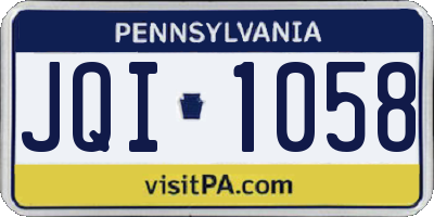 PA license plate JQI1058