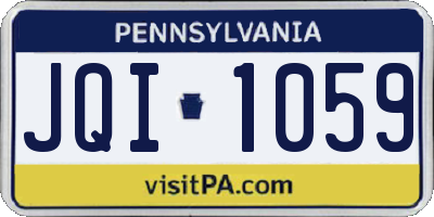 PA license plate JQI1059