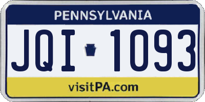 PA license plate JQI1093
