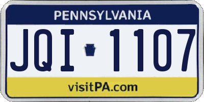 PA license plate JQI1107