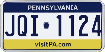 PA license plate JQI1124