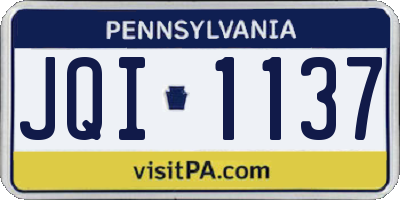 PA license plate JQI1137