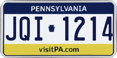 PA license plate JQI1214