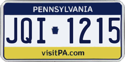 PA license plate JQI1215
