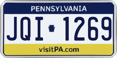 PA license plate JQI1269