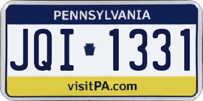 PA license plate JQI1331