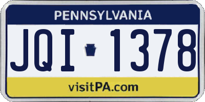 PA license plate JQI1378