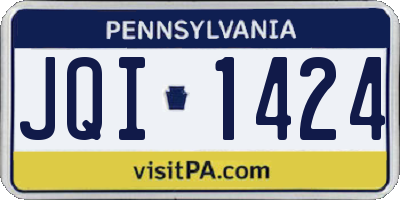 PA license plate JQI1424