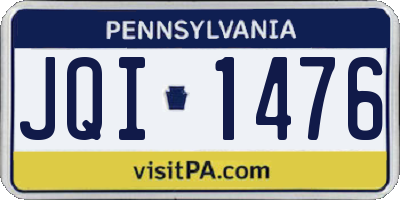 PA license plate JQI1476