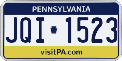 PA license plate JQI1523