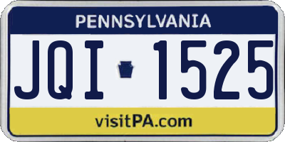 PA license plate JQI1525