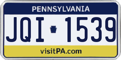 PA license plate JQI1539