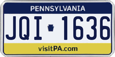 PA license plate JQI1636