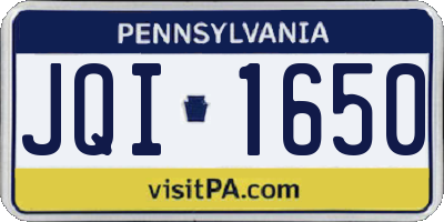 PA license plate JQI1650