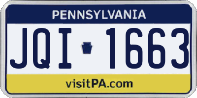 PA license plate JQI1663