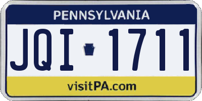 PA license plate JQI1711