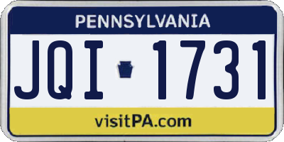 PA license plate JQI1731