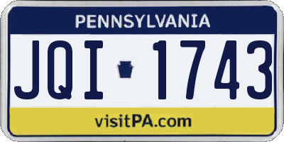PA license plate JQI1743