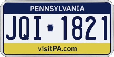 PA license plate JQI1821