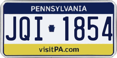 PA license plate JQI1854