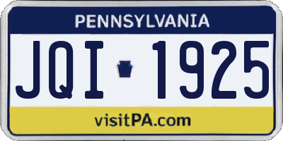 PA license plate JQI1925