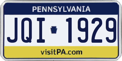 PA license plate JQI1929