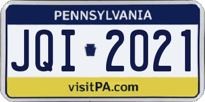 PA license plate JQI2021