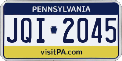 PA license plate JQI2045